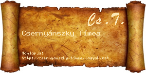 Csernyánszky Tímea névjegykártya