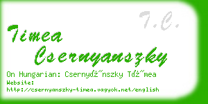 timea csernyanszky business card